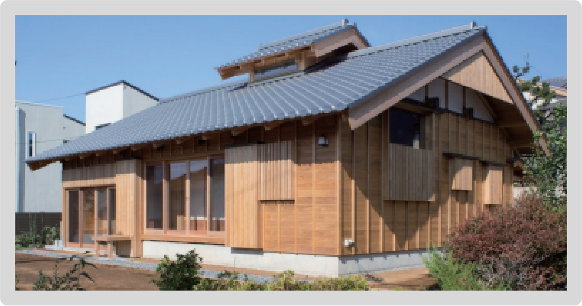 片面真壁造の落とし込み板壁（外側）