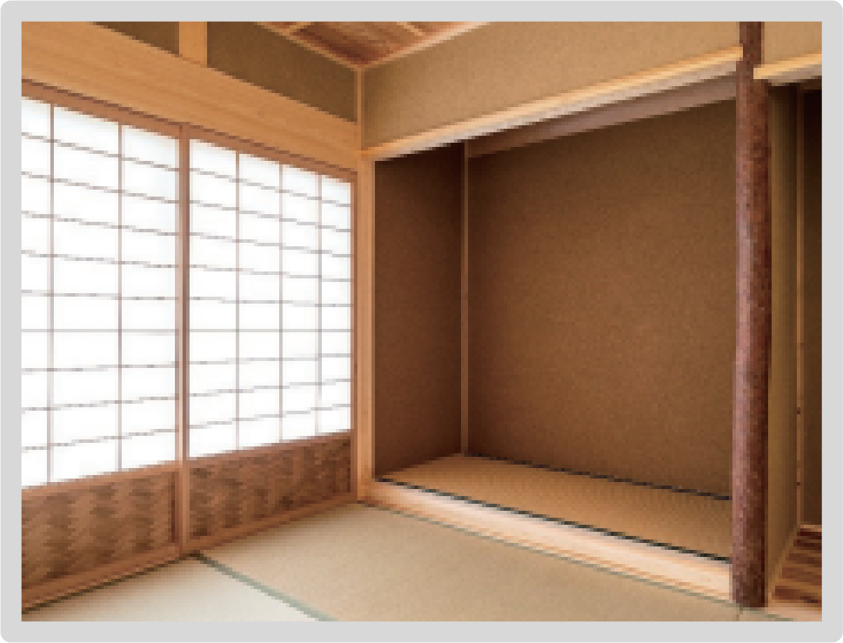 片面真壁造の土塗壁（内側）