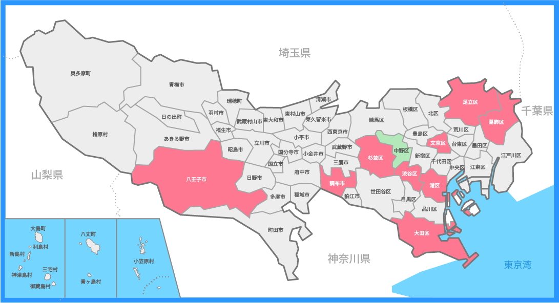 東京都区市町村マップ - 促進計画策定状況